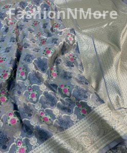 Premium Mashru Silk Tilffi Cutwork Jangla Saree