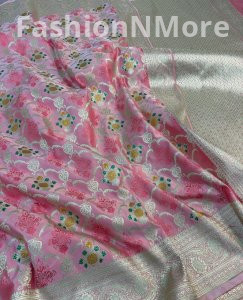 Premium Mashru Silk Tilffi Cutwork Jangla Saree
