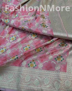 Premium Mashru Silk Tilffi Cutwork Jangla Saree