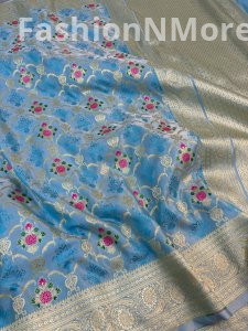 Premium Mashru Silk Tilffi Cutwork Jangla Saree