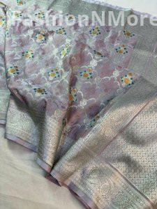 Premium Mashru Silk Tilffi Cutwork Jangla Saree