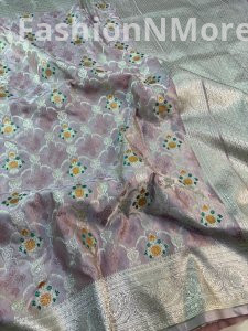 Premium Mashru Silk Tilffi Cutwork Jangla Saree