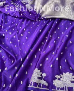Premium Mashru Silk Butti Saree with Lotus Border