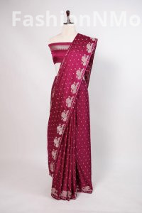 Premium Mashru Silk Butti Saree with Lotus Border