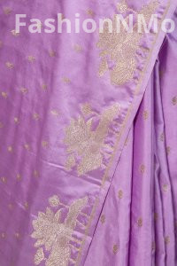 Premium Mashru Silk Butti Saree with Lotus Border
