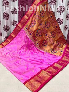 Pure Silk Kadiyal Border Paithani Saree