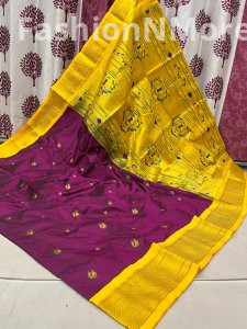 Pure Silk Kadiyal Border Paithani Saree
