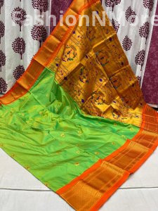 Pure Silk Kadiyal Border Paithani Saree