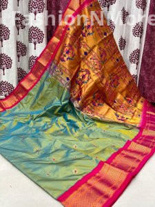 Pure Silk Kadiyal Border Paithani Saree