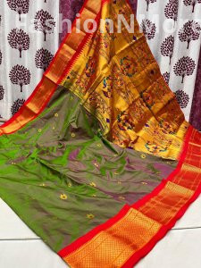 Pure Silk Kadiyal Border Paithani Saree