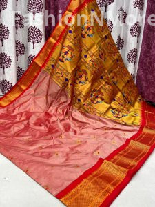 Pure Silk Kadiyal Border Paithani Saree