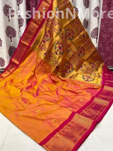 Pure Silk Kadiyal Border Paithani Saree
