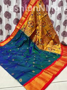 Pure Silk Kadiyal Border Paithani Saree