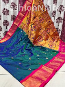 Pure Silk Kadiyal Border Paithani Saree