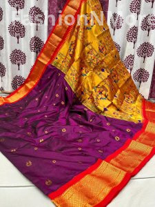 Pure Silk Kadiyal Border Paithani Saree