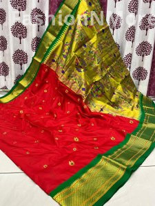 Pure Silk Kadiyal Border Paithani Saree