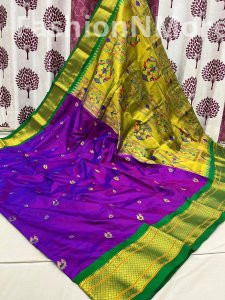 Pure Silk Kadiyal Border Paithani Saree