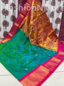 Pure Silk Kadiyal Border Paithani Saree