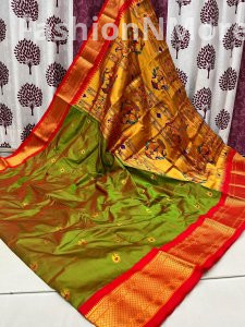 Pure Silk Kadiyal Border Paithani Saree