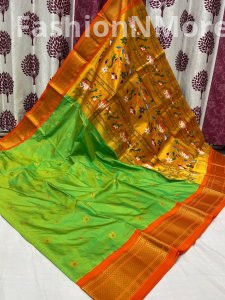 Pure Silk Kadiyal Border Paithani Saree