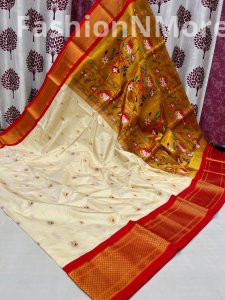 Pure Silk Kadiyal Border Paithani Saree