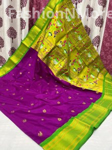 Pure Silk Kadiyal Border Paithani Saree
