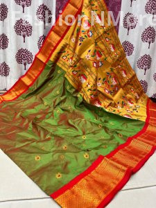 Pure Silk Kadiyal Border Paithani Saree