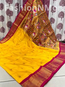 Pure Silk Kadiyal Border Paithani Saree