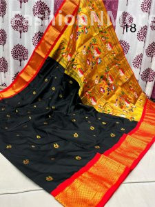 Pure Silk Kadiyal Border Paithani Saree