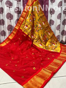 Pure Silk Kadiyal Border Paithani Saree