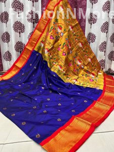 Pure Silk Kadiyal Border Paithani Saree