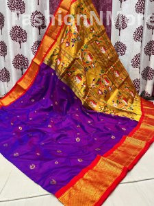 Pure Silk Kadiyal Border Paithani Saree