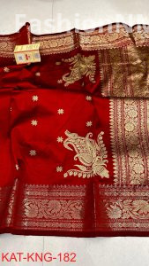 Pure Handloom Kanjivaram Banarasi Katan Silk Saree with Koniya Designs