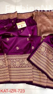 Pure Handloom Katan Silk Saree with Pure Antique Zari