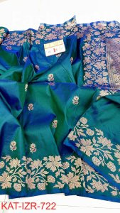 Pure Handloom Katan Silk Saree with Pure Antique Zari