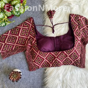 Premium Pure Ikkat Cotton Flexi Fit Readymade Blouse | Free Size (36–42)