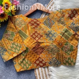 Pure Cotton Ajrakh Readymade Blouse