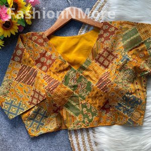 Pure Cotton Ajrakh Readymade Blouse