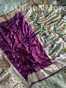 Premium Soft Silk Paithani Saree with Peacock-Parrot Border & Brocade Blouse