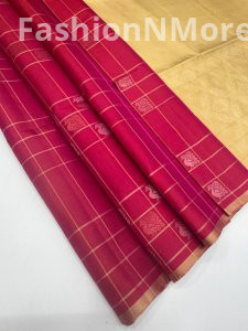 Premium Pure Silk Checked Sarees