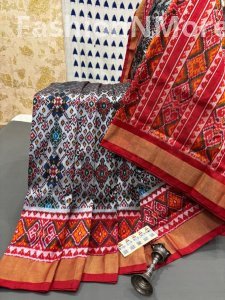 Pure Handloom Pochampally Ikkat Silk Saree – Patola Designer Collection with Blouse | Silk Mark Certified