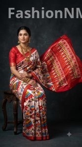Pure Handloom Pochampally Ikkat Silk Saree – Martha's Designer Collection | Silk Mark Certified