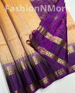 Exclusive Handloom Soft Silk Checked Saree with Rettapet Border – Silk Mark Certified