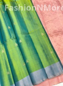 Exclusive Handloom Soft Silk Small Bhutta Saree – Silk Mark Certified