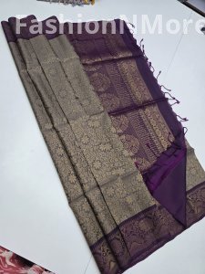 Kanchipuram Powerloom Pure Soft Silk Saree | Silk Mark Certified | Jari Brocade Weaving
