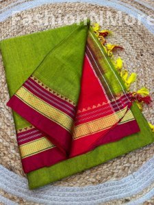 Tode Faras Ilkal Saree | Art Silk & Cotton | Viscose Rayon Pallu | Running Blouse