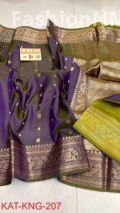 Pure Handloom Kanjivaram Banarasi Katan Silk Saree