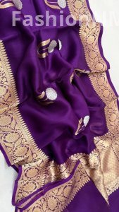 Pure Kora Organza Silk Saree | Handloom | Kadhuwa Border & Meena Buta | Silk Mark Certified
