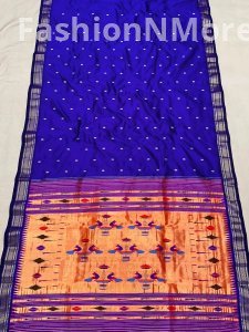 Handloom Yeola Paithani Saree | Pure Silk | Double Pallu | 14 Peacock Motifs