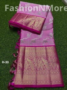 Special Kalanjali Venkatagiri Pure Handloom Pattu Saree with 12-Inch Border